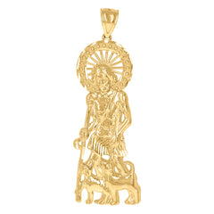 10kt Yellow Gold Mens Jesus Religious Charm Pendant