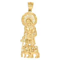 10kt Yellow Gold Textured Unisex Police Badge Charm Pendant