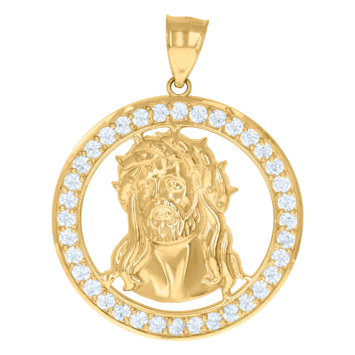 10kt Yellow Gold Mens Guadalupe Religious Round Medallion Charm Pendant