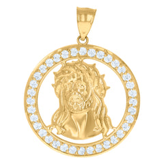 10kt Yellow Gold Mens Guadalupe Religious Round Medallion Charm Pendant