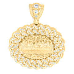 10kt Yellow Gold Men Cubic-Zirconia Fashion Pyramid Pendant