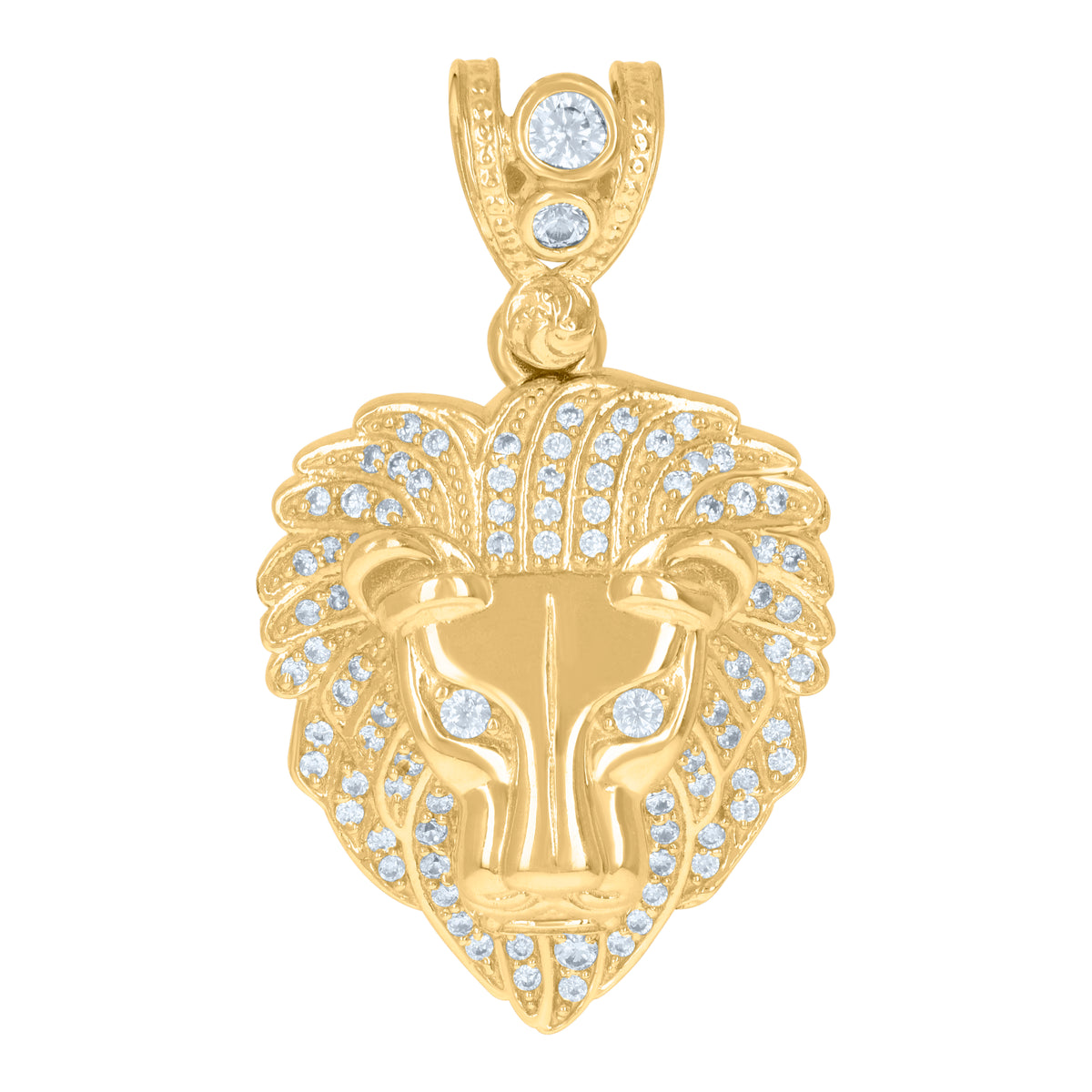 10kt Yellow Gold Mens Cubic Zirconia King Talking Fashion Charm Pendant