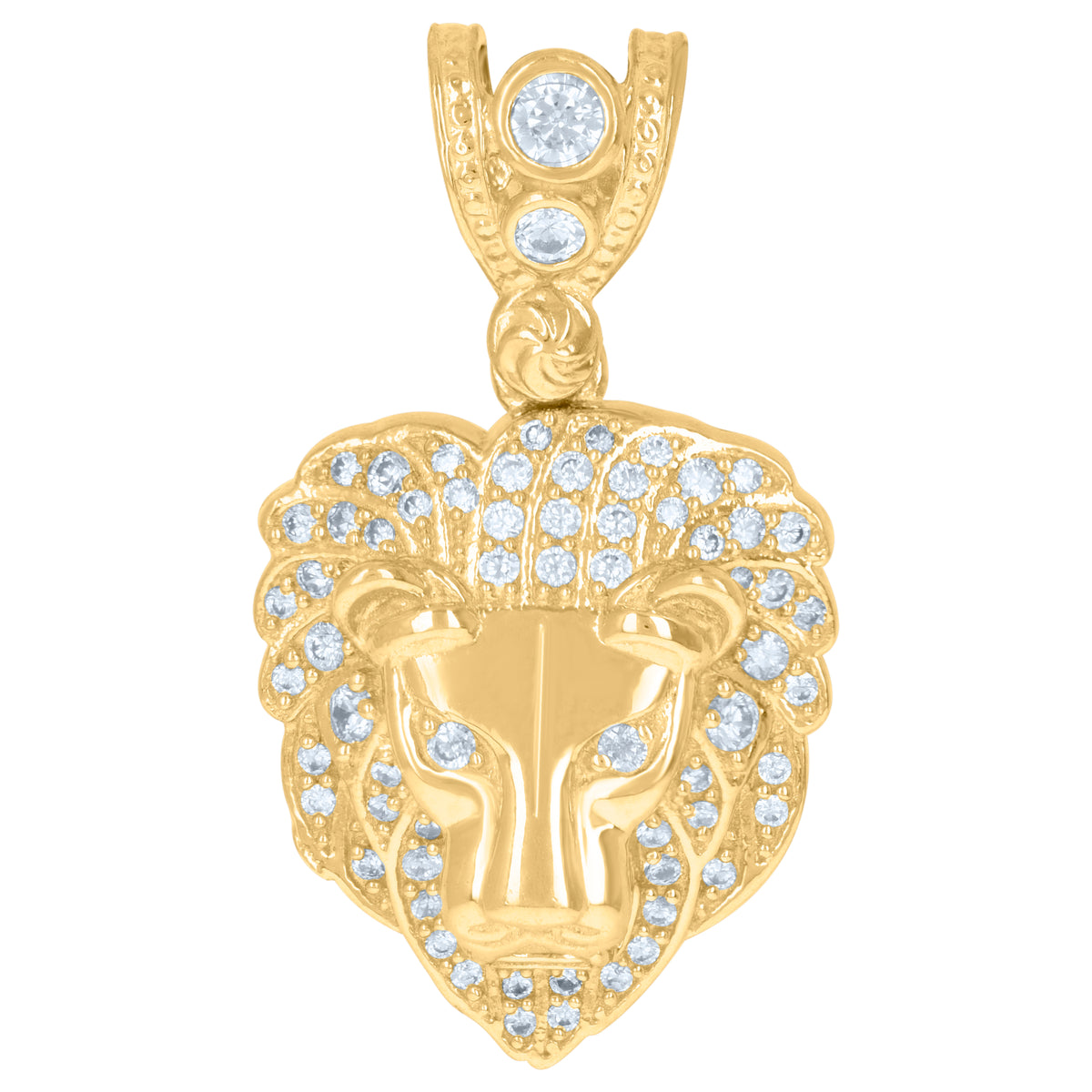 10kt Yellow Gold Mens Cubic Zirconia Lady Of Liberty Medallion Charm Pendant