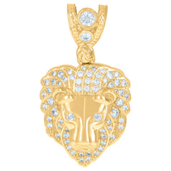 10kt Yellow Gold Mens Cubic Zirconia Lady Of Liberty Medallion Charm Pendant