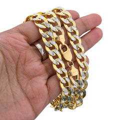 10k Yellow Gold Hollow Cuban Pave Chain 2MM to 10.8MM All Sizes Available 14" to 30" Necklaces