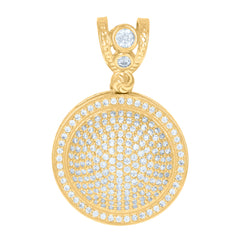 10kt Yellow Gold Mens Cubic Zirconia Zodiac Sign Leo Lion Head Charm Pendant