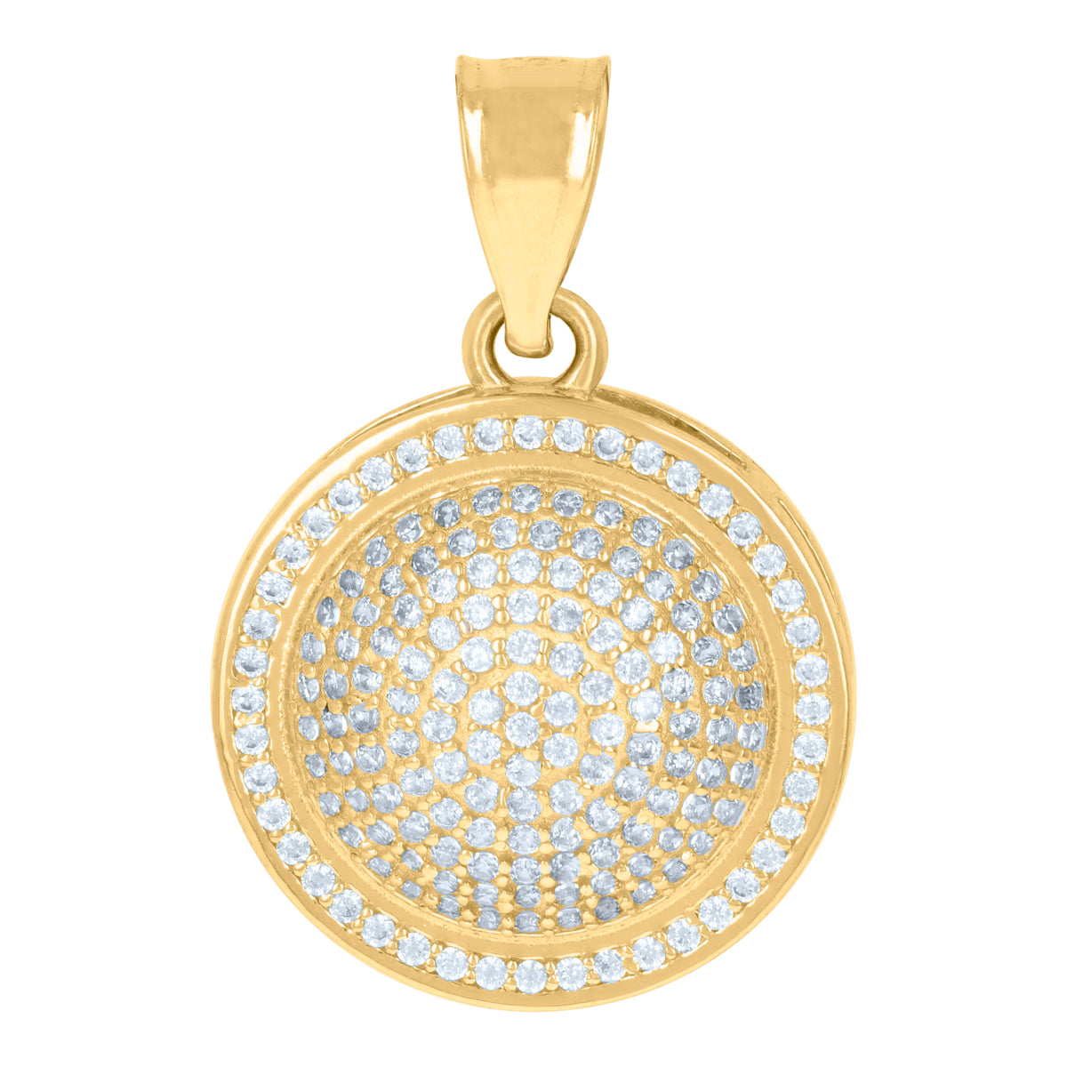 10kt Yellow Gold Mens Cubic-Zirconia Angel Charm Pendant