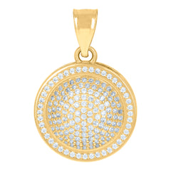 10kt Yellow Gold Mens Cubic-Zirconia Angel Charm Pendant