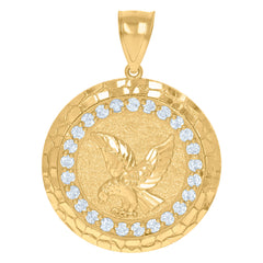 10kt Yellow Gold Mens Cubic-Zirconia St. Jude Religious Charm Pendant