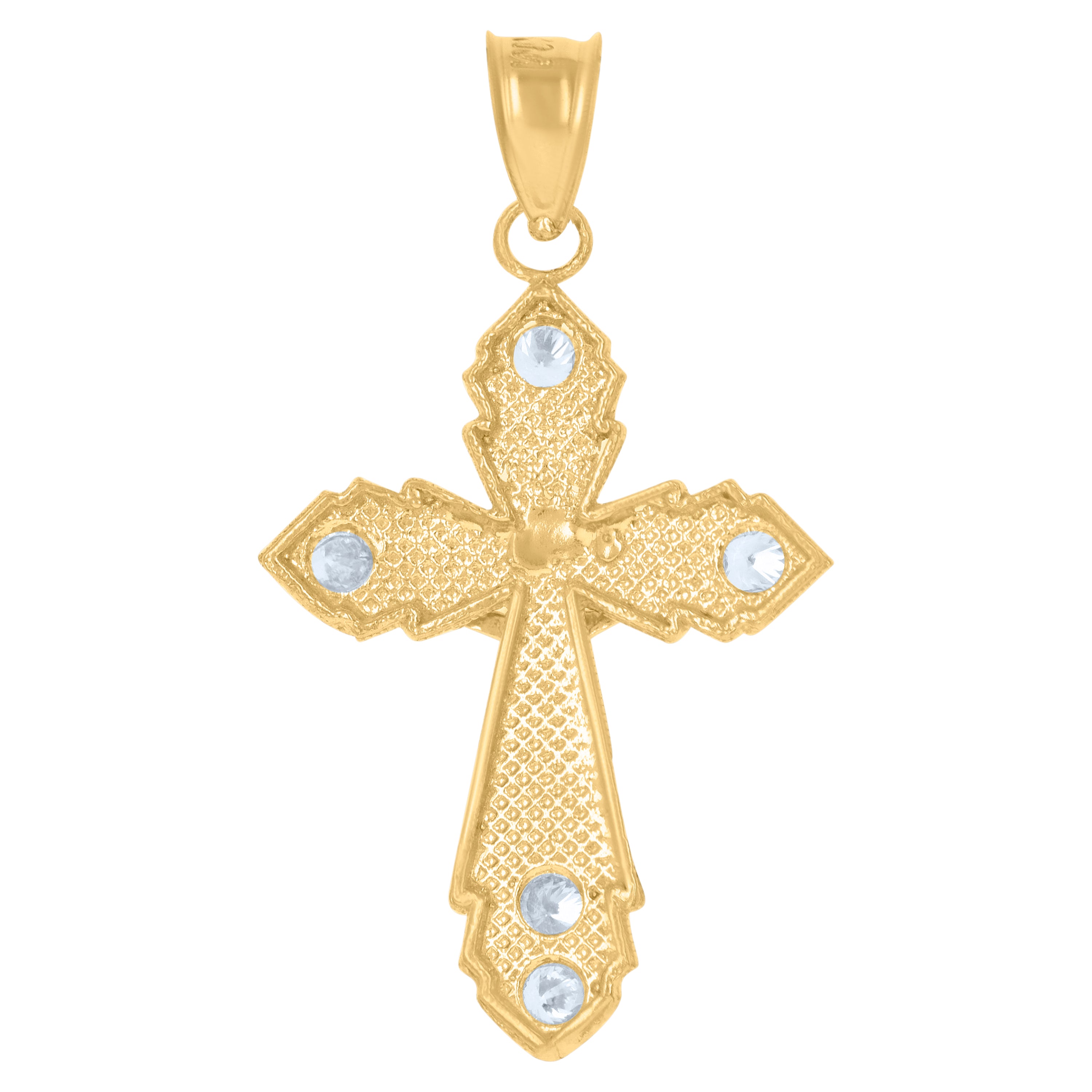 10kt Two-Tone Gold Unisex Cross Religious Charm Pendant