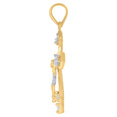 10kt Two-Tone Gold Unisex Cross Religious Charm Pendant