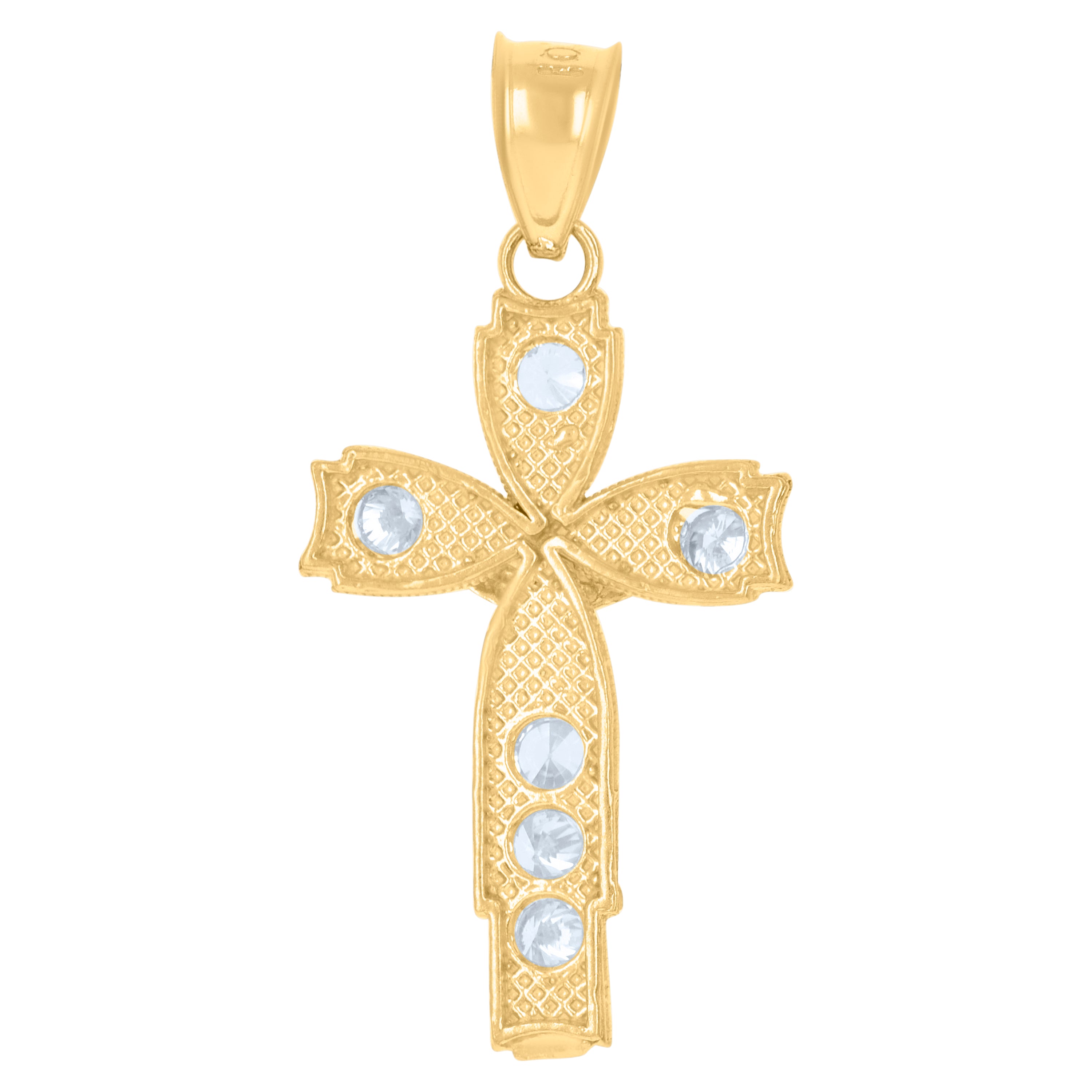 10kt Two-Tone Gold Unisex Cross Religious Charm Pendant