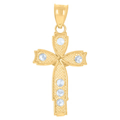 10kt Two-Tone Gold Unisex Cross Religious Charm Pendant