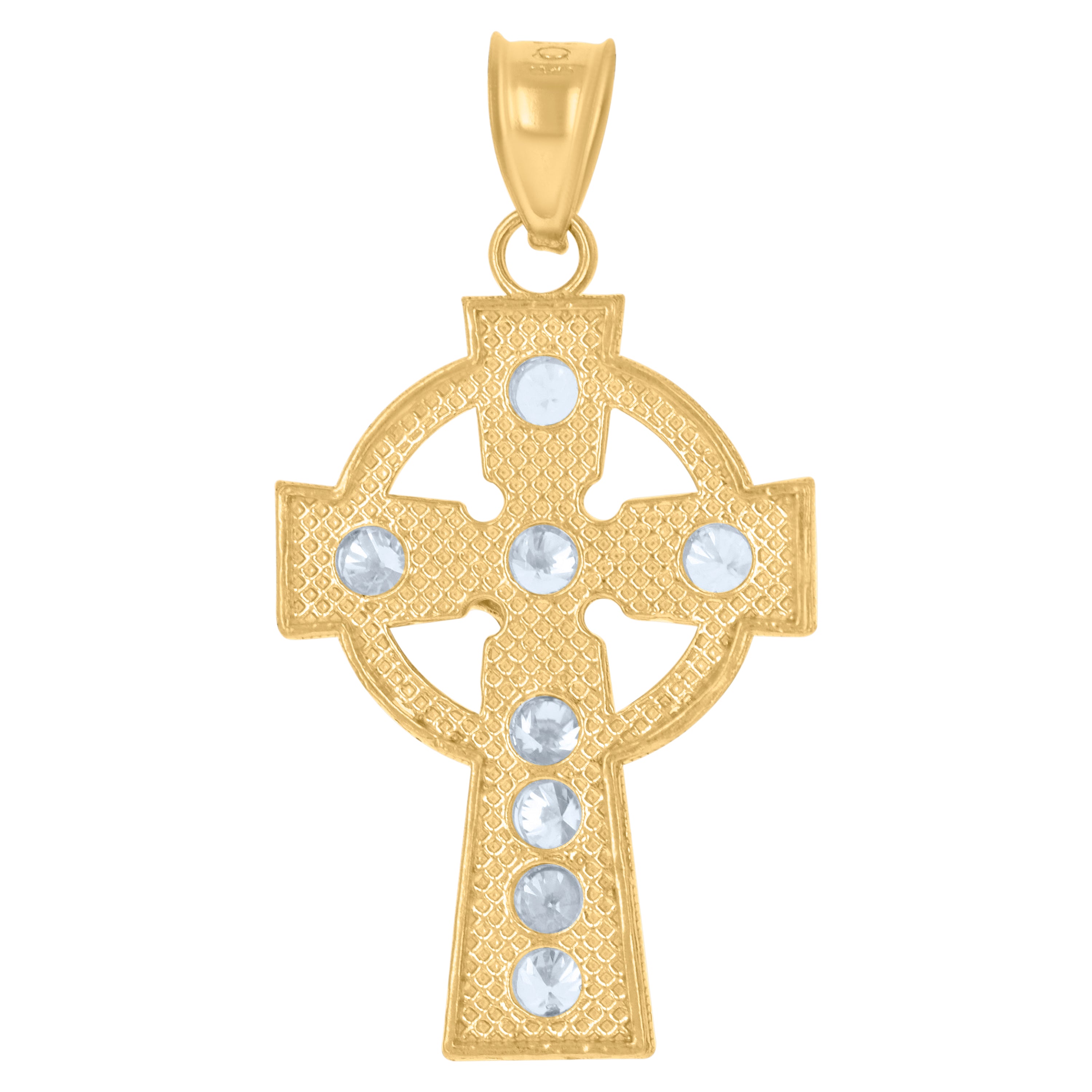 10kt Two-Tone Gold Unisex Cross Religious Charm Pendant