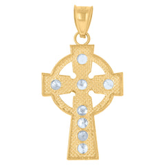 10kt Two-Tone Gold Unisex Cross Religious Charm Pendant