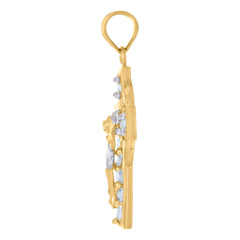 10kt Two-Tone Gold Unisex Cross Religious Charm Pendant