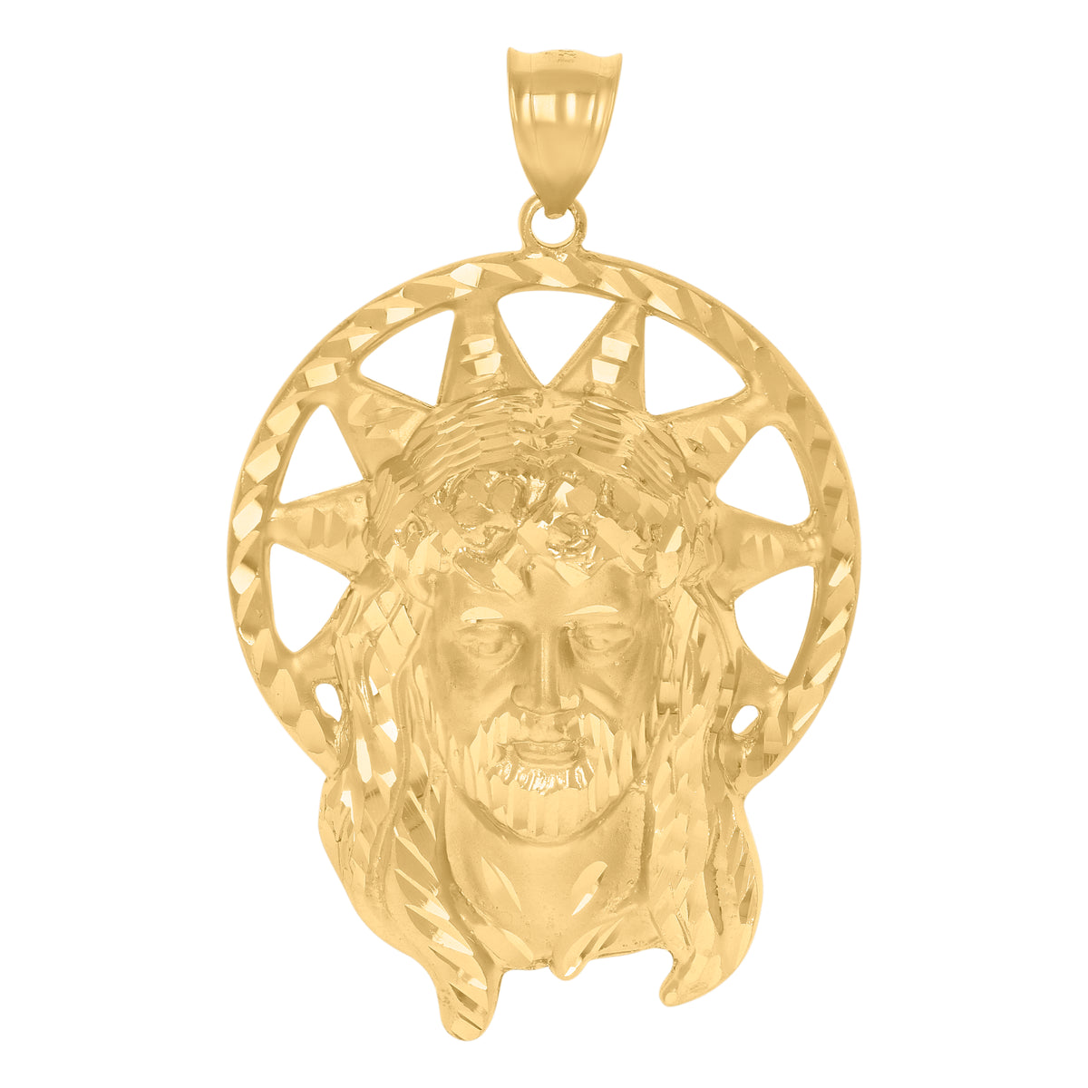 10kt Yellow Gold Mens Green/Purple White Cubic-Zirconia Aztec Calendar Fashion Charm Pendant