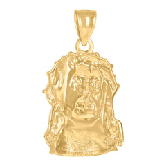 10kt Yellow Gold Mens Green White Cubic-Zirconia St. Jude Religious Charm Pendant