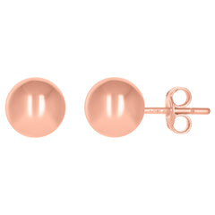 10kt Rose Gold Womens 8mm Ball Stud Earrings