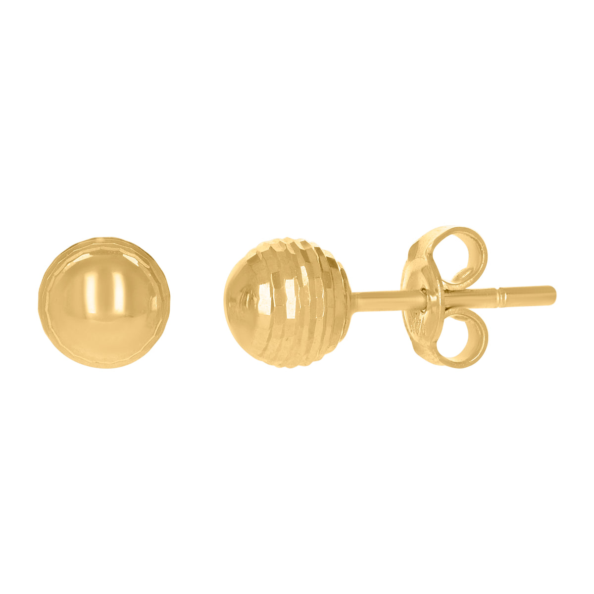 14Kt Yellow Gold Womens 6mm Ball Stud Earrings