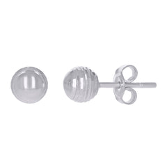 14Kt White Gold Womens 6mm Ball Stud Earrings