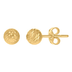 14Kt Yellow Gold Womens 6mm Ball Stud Earrings