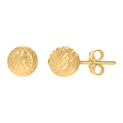 14Kt Yellow Gold Womens 8mm Ball Stud Earrings