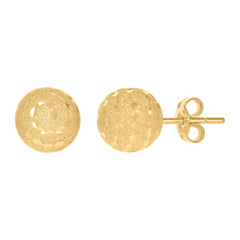 14Kt Yellow Gold Womens 10mm Ball Stud Earrings