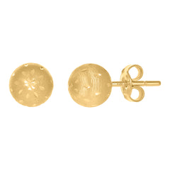 14Kt Yellow Gold Womens 8mm Ball Stud Earrings