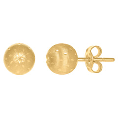 14Kt Yellow Gold Womens 10mm Ball Stud Earrings