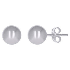 14Kt White Gold Womens 8mm Ball Stud Earrings