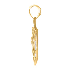 10kt Yellow Gold Mens Marijuana Leaf Fashion Charm Pendant
