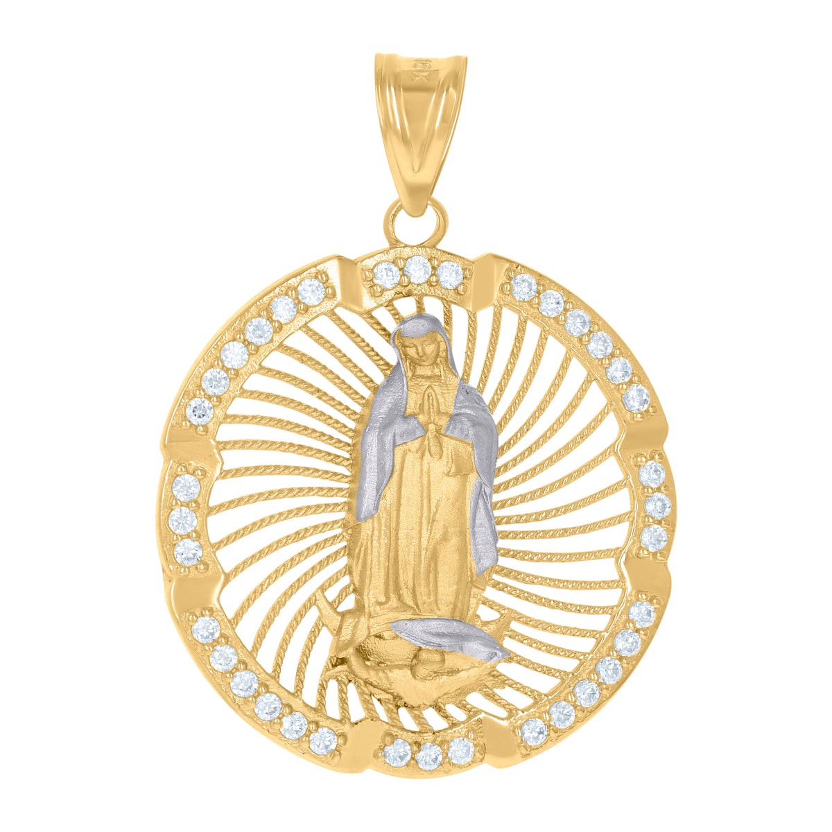10Kt Yellow Gold Mens Medallion Jesus Religious Charm Pendant