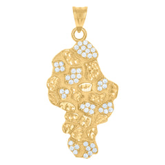 10kt Yellow Gold Mens Medusa Egyptian Fashion Charm Pendant