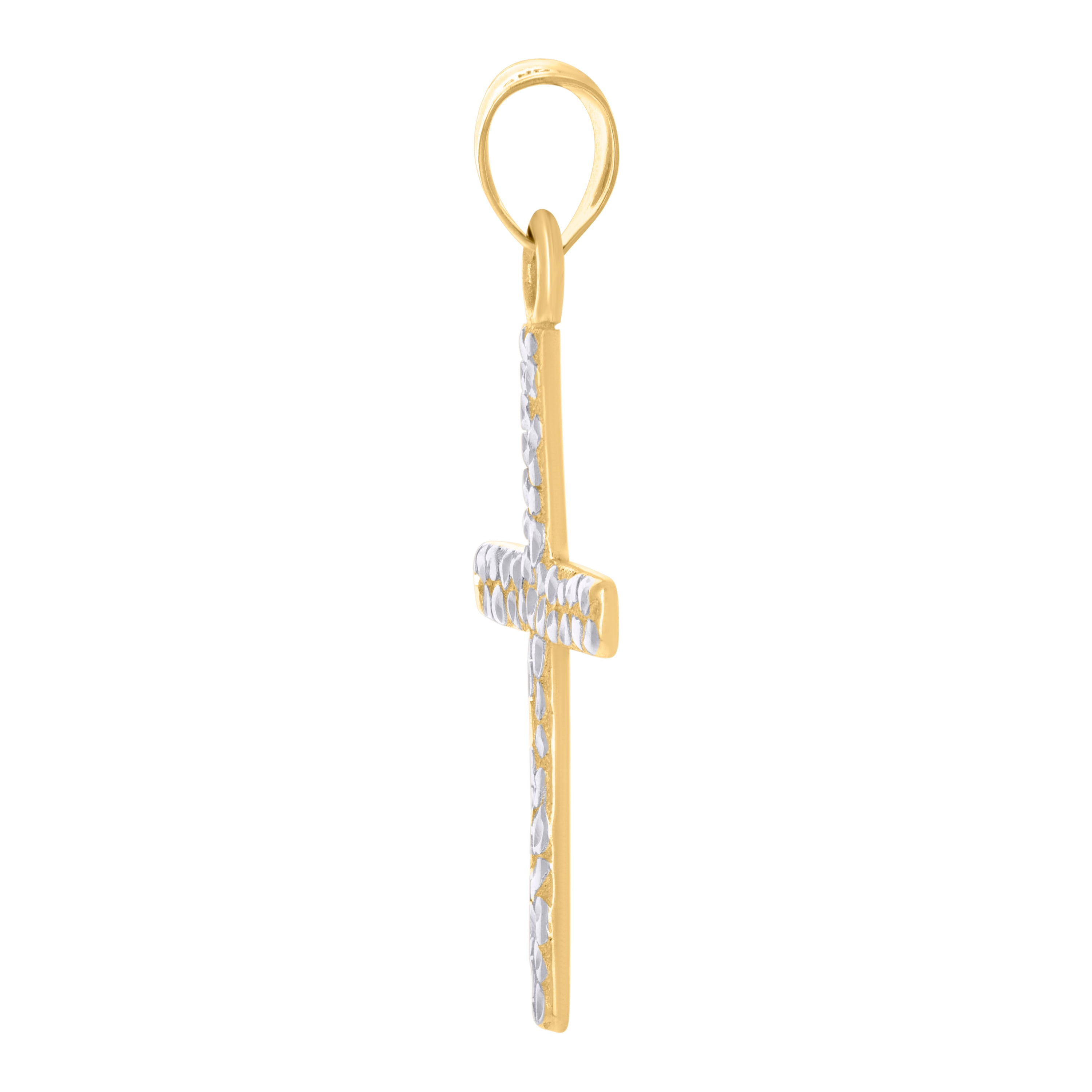10kt Two-Tone Gold Mens Jesus Religious Charm Pendant
