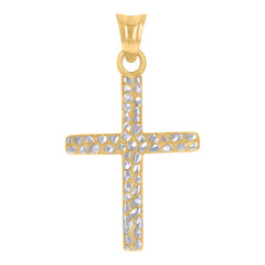10kt Two-Tone Gold Mens Jesus Religious Charm Pendant