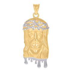 10kt Yellow Gold Mens Green/Black White Cubic-Zirconia Panther Head Animal Wildlife Charm Pendant