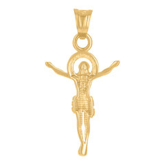 14Kt Two-Tone Gold Mens Jesus Religious Charm Pendant