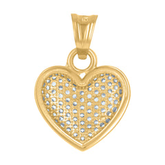 14Kt Yellow Gold Womens Cubic-Zirconia Heart Charm Pendant