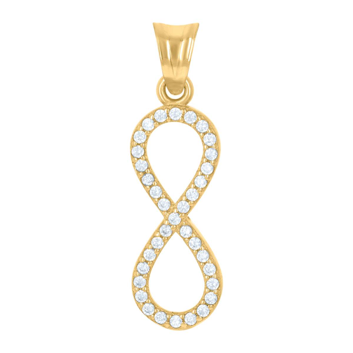 14Kt Yellow Gold Womens Cubic-Zirconia Infinity Charm Pendant