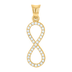 14Kt Yellow Gold Womens Cubic-Zirconia Infinity Charm Pendant