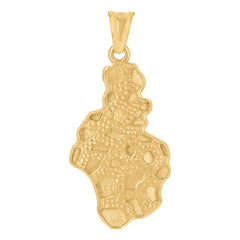 14Kt Two-Tone Gold Mens Nugget Fashion Charm Pendant