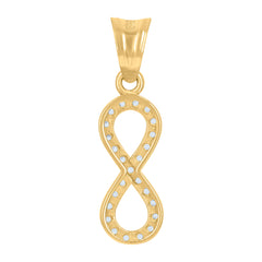 14Kt Yellow Gold Womens Cubic-Zirconia Infinity Charm Pendant