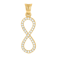 14Kt Yellow Gold Womens Cubic-Zirconia Infinity Charm Pendant