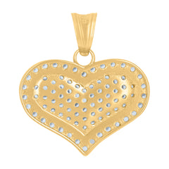 14Kt Yellow Gold Womens Cubic-Zirconia Heart Charm Pendant