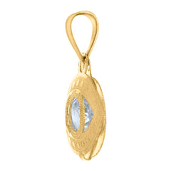 14Kt Yellow Gold Unisex Cubic-Zirconia Evil Eye Good Luck Charm Pendant