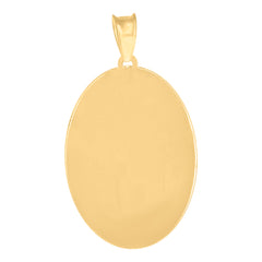 14Kt Tri-Color Gold Unisex Medallion Oval Guadalupe/Mother Marry Religious Charm Pendant