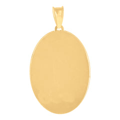 14Kt Yellow Gold Unisex Medallion Oval Guadalupe/Mother Marry Religious Charm Pendant