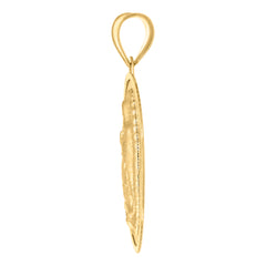 14Kt Yellow Gold Unisex Medallion Guadalupe/Mother Marry Religious Charm Pendant