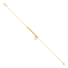 10Kt Yellow Gold Womens Cubic-Zirconia Hearts In Heart Charm Pendant